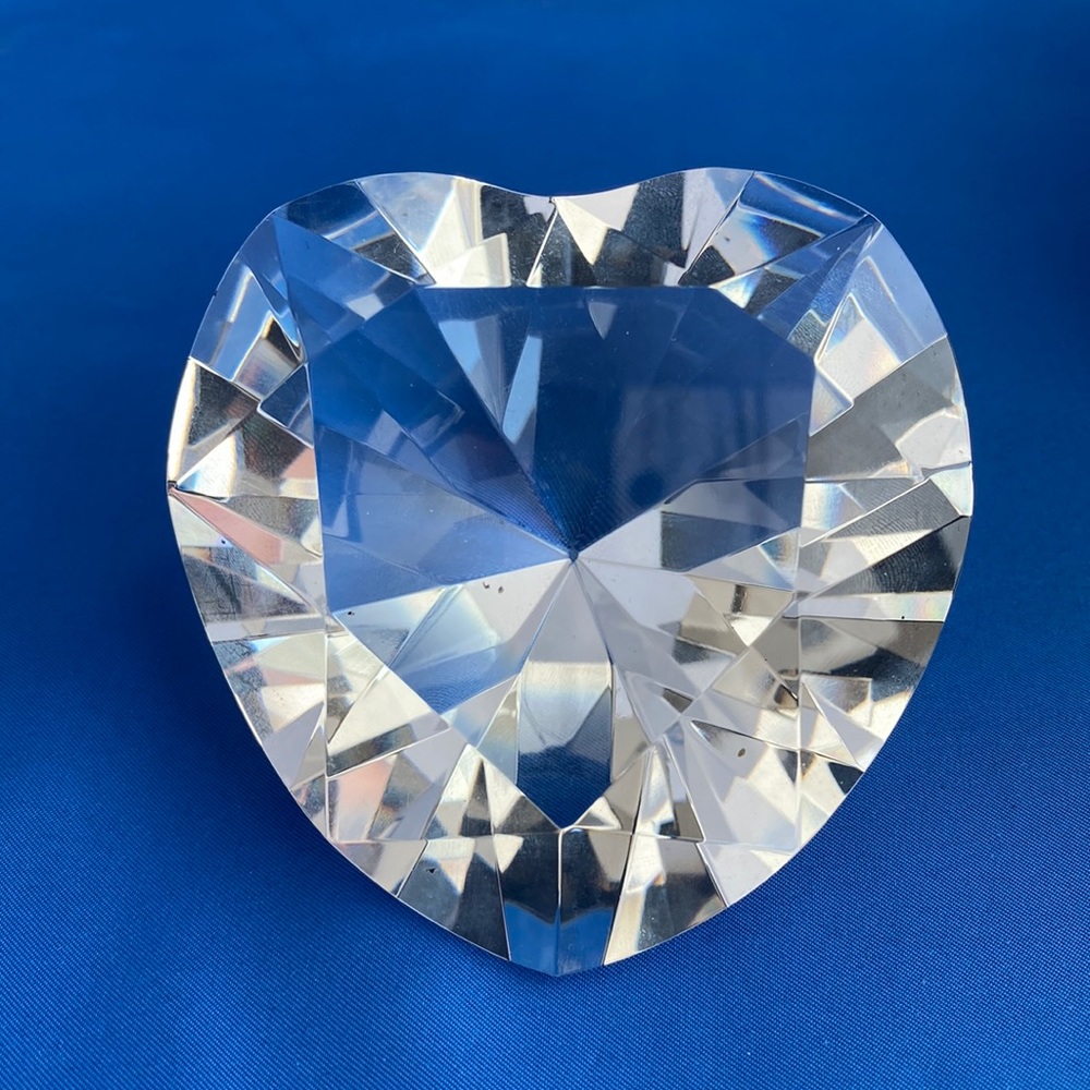 Crystal Heart Paperweight in Velvet Keepsake Box